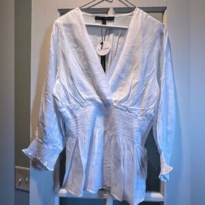 NWTs Harve Bernard Elegant White Women's Top. L.